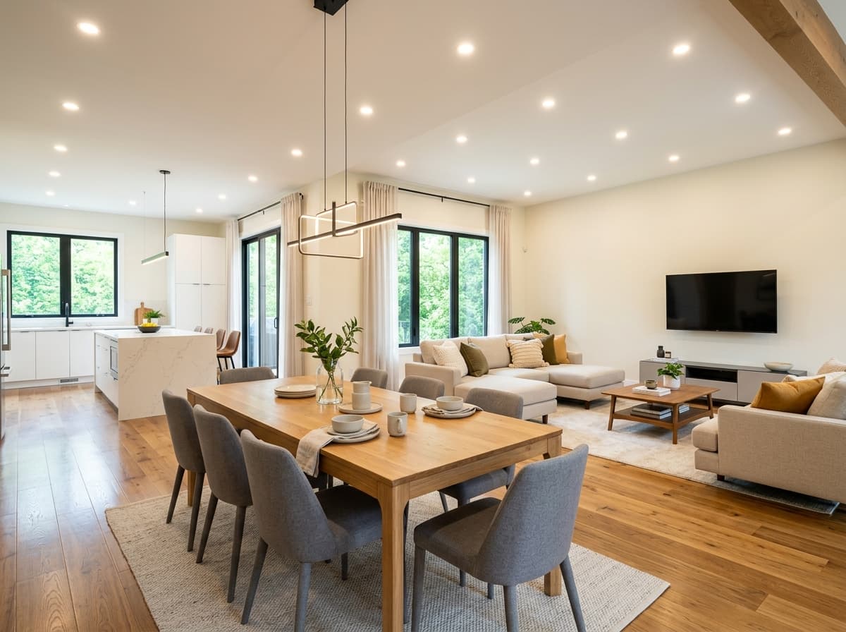 Updated whole-home interior with new recessed lighting and neutral palette
